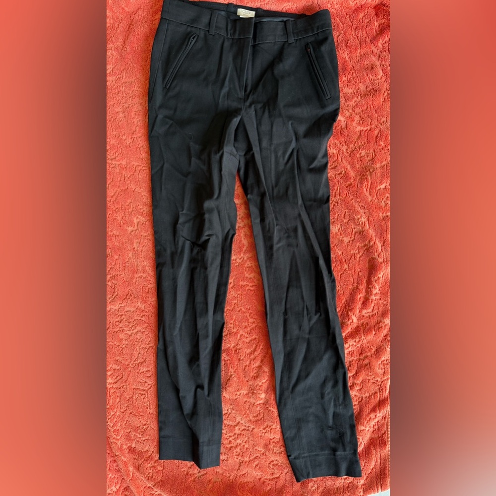 J Crew stretch black work pants, ankle cut, 00R